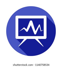 chart on the board icon in Flat long shadow style