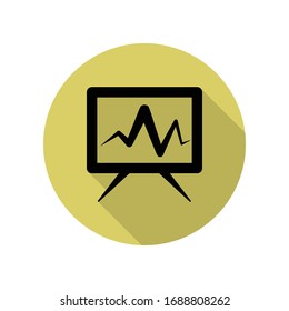 chart on the board long shadow icon. Simple glyph, flat vector of web icons for ui and ux, website or mobile application