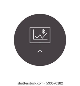 chart on board outline icon illustration