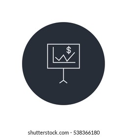 chart on board outline icon illustration