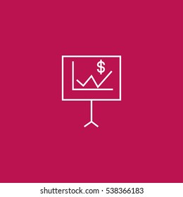 chart on board outline icon illustration
