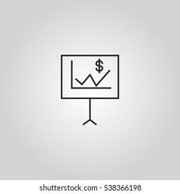 chart on board outline icon illustration