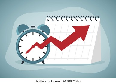 Chart on Desktop Calendar and Alarm Clock. Long term investment for growth.