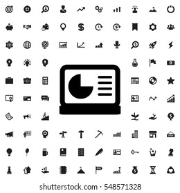 chart on display icon illustration isolated vector sign symbol