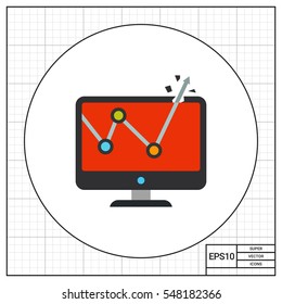 Chart on monitor icon