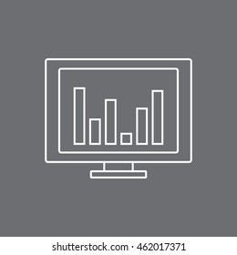 Chart on monitor icon illustration isolated vector sign symbol