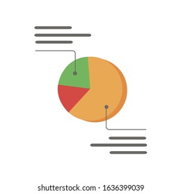 Chart on white background. Vector illustration in trendy flat style. EPS 10.