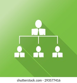 chart organization flat icon with long shadow.