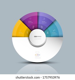 color de papel de origami gráfico en plantilla de infografía vectorial para la gráfica de presentación de diagrama y el concepto de negocio con opciones de 5 ó 6 elementos