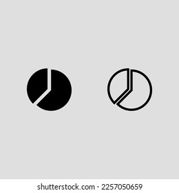 chart outline and black icon set isolated vector illustration