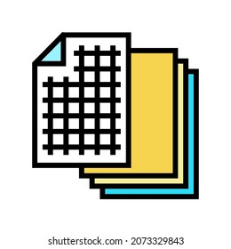chart paper list color icon vector. chart paper list sign. isolated symbol illustration