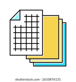 chart paper list color icon vector. chart paper list sign. isolated symbol illustration