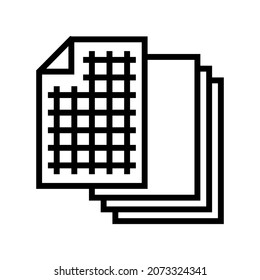 chart paper list line icon vector. chart paper list sign. isolated contour symbol black illustration