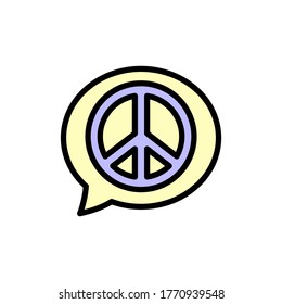 Gráfico, icono de paz. Color simple con elementos de vector de contorno de iconos de niños de flores para ui y ux, sitio web o aplicación móvil