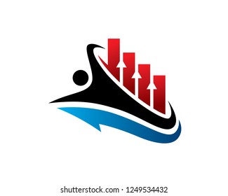 Chart People Logo Template Design Vector, Emblem, Concept Design, Creative Symbol, Icon