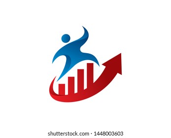 Chart and People Logo Template Design Vector, Emblem, Design Concept, Creative Symbol, Icon