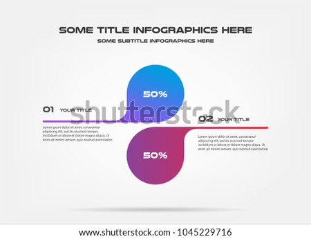 Chart of percentage infographics. Element of graph, diagram with 2 options - parts, processes, timeline. Vector business template for presentation, workflow layout, annual report