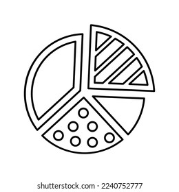 Chart, pie, analysis, analytic, diagram, report outline icon. Line art vector.