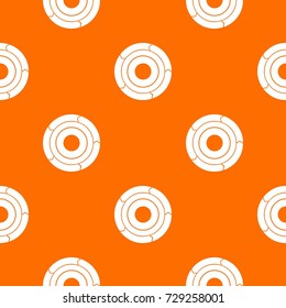 Chart pie with arrows pattern repeat seamless in orange color for any design. Vector geometric illustration