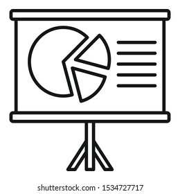 Chart pie banner icon. Outline chart pie banner vector icon for web design isolated on white background