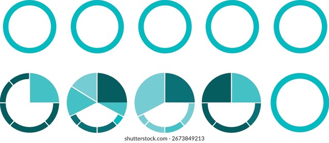 gráfico, pizza, círculo, peça, infográfico, datum, anel, seção, divisão, clivagem, fatia, setor, 10, elemento, comparação, forma, circular, gráfico, 1, 2, três, 4, 5, 6, plano de fundo, geométrico, 9, cor