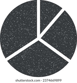Chart pie diagram icon vector illustration in stamp style