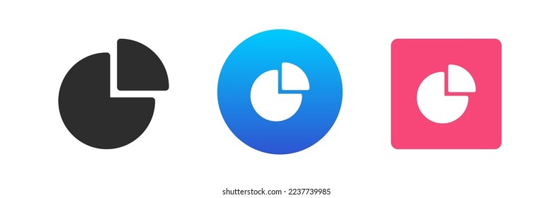Chart-Pie-Diagramm-Stück Statistische Finanzanalyse Wirtschaft Präsentation Symbol gesetzt Vektorflache Illustration. Graph Stock-Gewinn-Visualisierung Dreieck-Teil Business-Analyse Element
