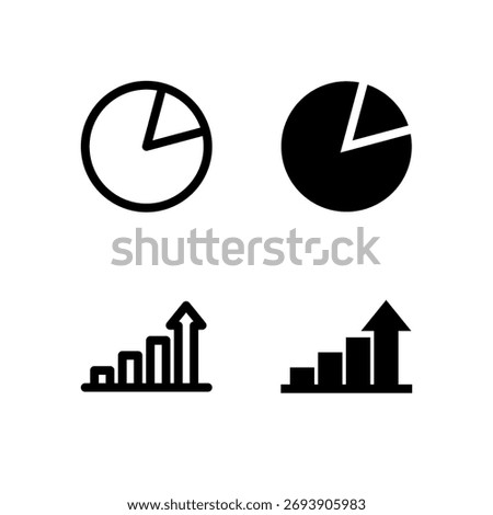 Chart Pie and Graph Line and Solid Icon Set for Modern App and UI Design