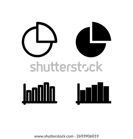 Chart Pie and Graph Line and Solid Icon Set for Modern App and UI Design