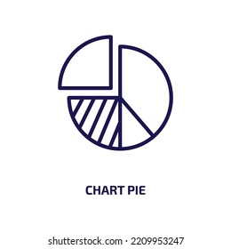 chart pie icon from business and analytics collection. Thin linear chart pie, diagram, chart outline icon isolated on white background. Line vector chart pie sign, symbol for web and mobile