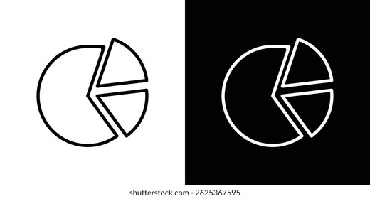 Chart pie icon concept stroke on white background