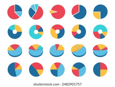 Chart Pie Icon Element Set