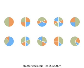 Chart Pie Icon Element Set