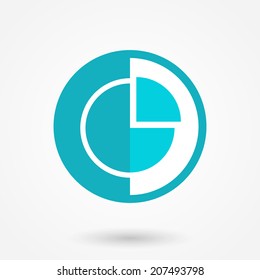 Chart Pie icon in flat style 