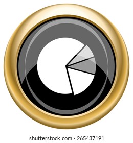 Chart pie icon. Internet button on white  background. EPS10 Vector. 