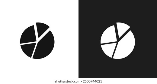 Chart pie icon line art vector