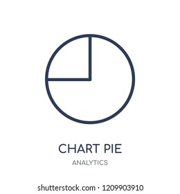 Chart pie icon. Chart pie linear symbol design from Analytics collection. Simple outline element vector illustration on white background.