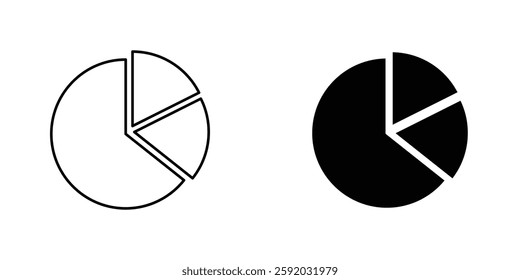 Chart pie icon symbol collection on white background.