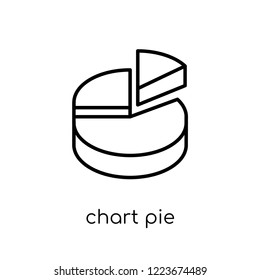 Chart pie icon. Trendy modern flat linear vector Chart pie icon on white background from thin line Business and analytics collection, editable outline stroke vector illustration
