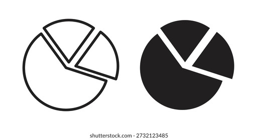 Chart pie icon. Vector illustration, flat and stroke