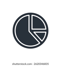 Diagrammkuchensymbole einzeln auf weißem Hintergrund. Flaches Design