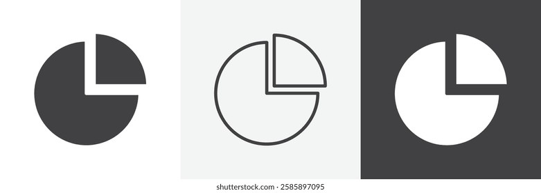 Chart pie vector icons collection graphic designs for ui designs