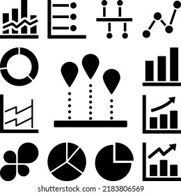 Chart pin icon in a collection with other items