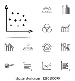 chart with points icon. Finance And Chart icons universal set for web and mobile