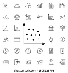 Chart with points icon. Universal set of finance and chart for website design and development, app development
