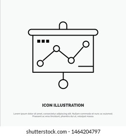 Chart, Presentation, Graph, Projector Line Icon Vector. Vector Icon Template background