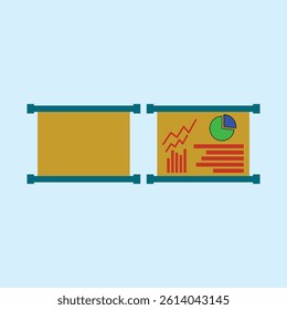chart presentation graph sales report or financial report. graphic design elements illustration with business theme, finance, business report for various purposes