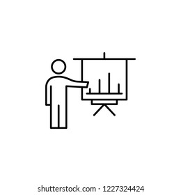 chart, presentation icon. Element of professional icon for mobile concept and web apps. Thin line chart, presentation icon can be used for web and mobile