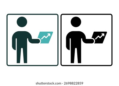 Chart Presentation Icon. Icon related to Presentation. Line icon style. Simple vector design editable