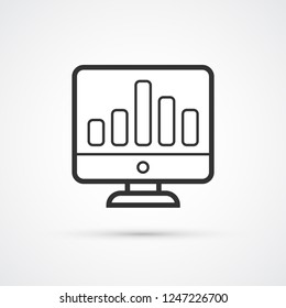 Chart presentation trendy style black icon. Vector illustration